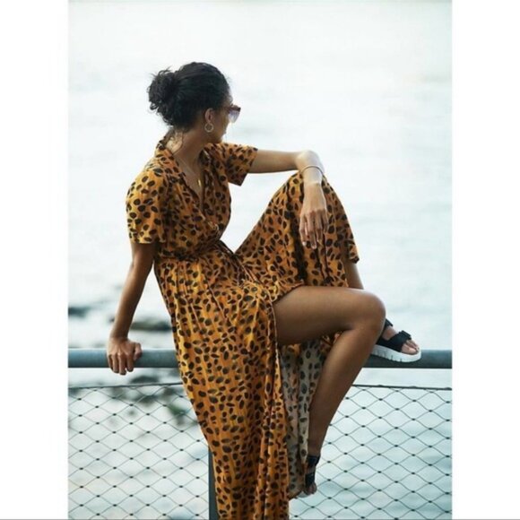 Anthro Porridge Vianne Maxi Shirtdress 6 Petite - Picture 6 of 13